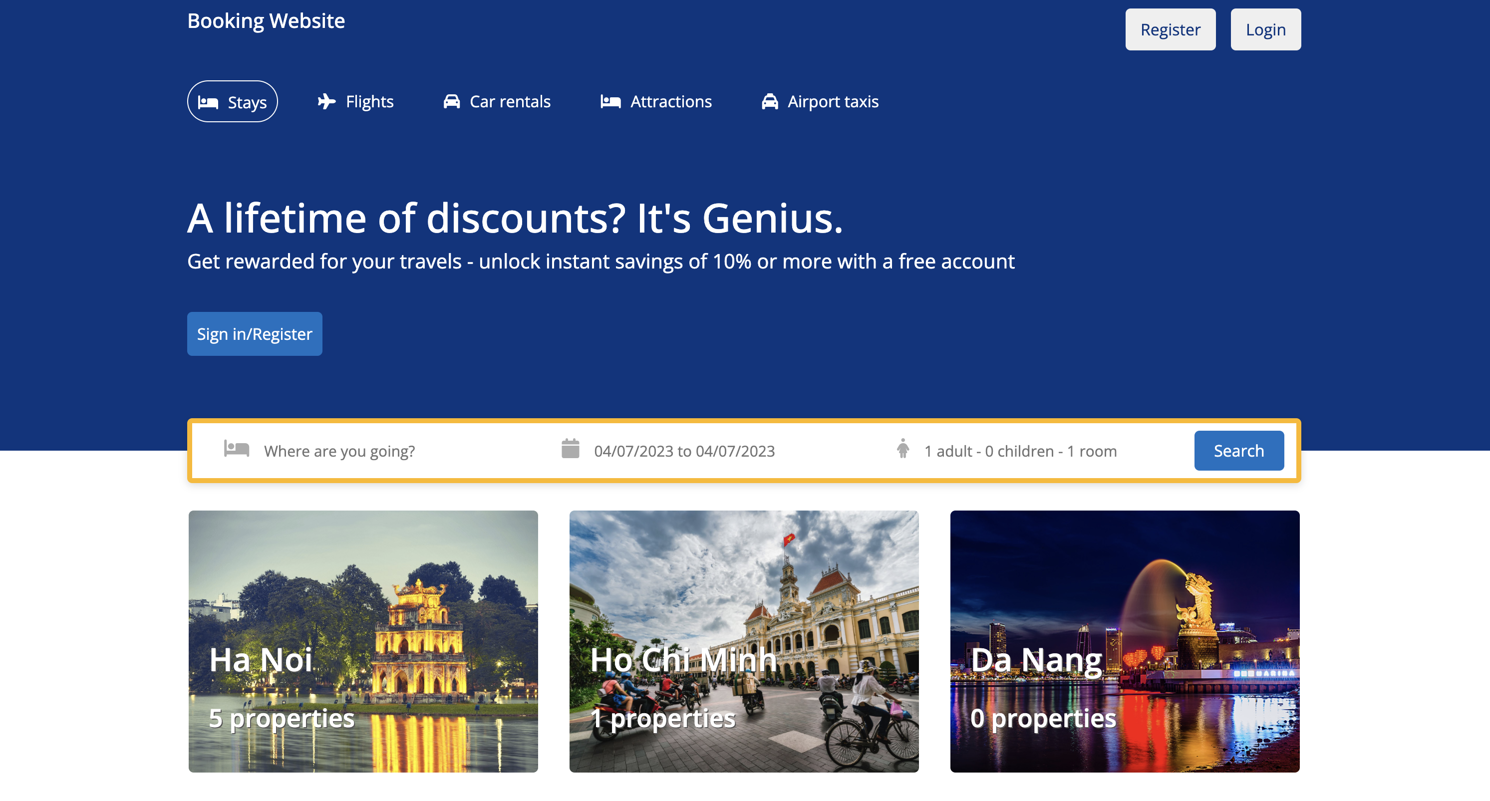 hotel booking website