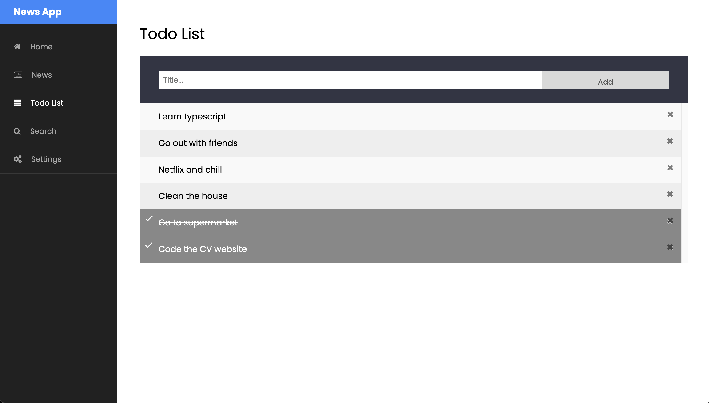to do list interface